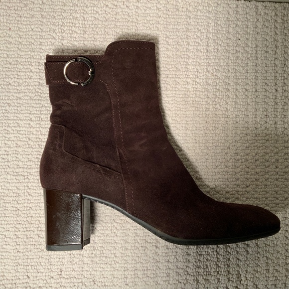 Aquatailia Brown Suede and Patent Bootie - Picture 3 of 5